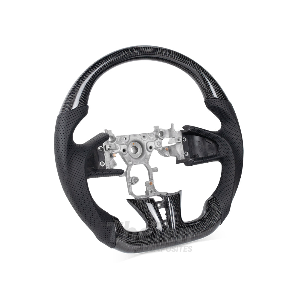 THETEN INFINITI Q50 GLOSSY CARBON FIBER BLACK NAPPA LEATHER STEERING WHEEL