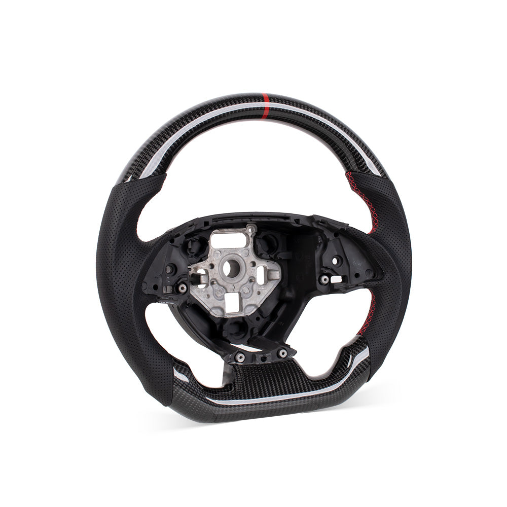 THETEN 2016+ CHEVROLET CAMARO FLAT BOTTOM STEERING WHEEL IN GLOSS CARBON & NAPPA PERFORATED LEATHER