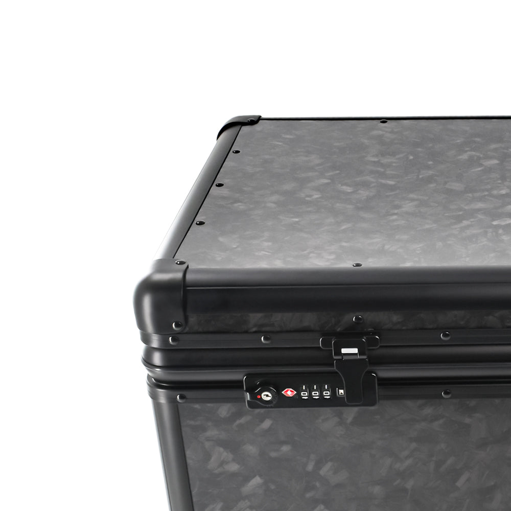 THETEN FORGED CARBON FIBER PORTABLE SAFE BOX-21.3Lx13.8Hx13 INCH LARGE STORAGE BOX WITH LOCK,MESH POCKET & ADJUSTABLE COMPARTMENTS