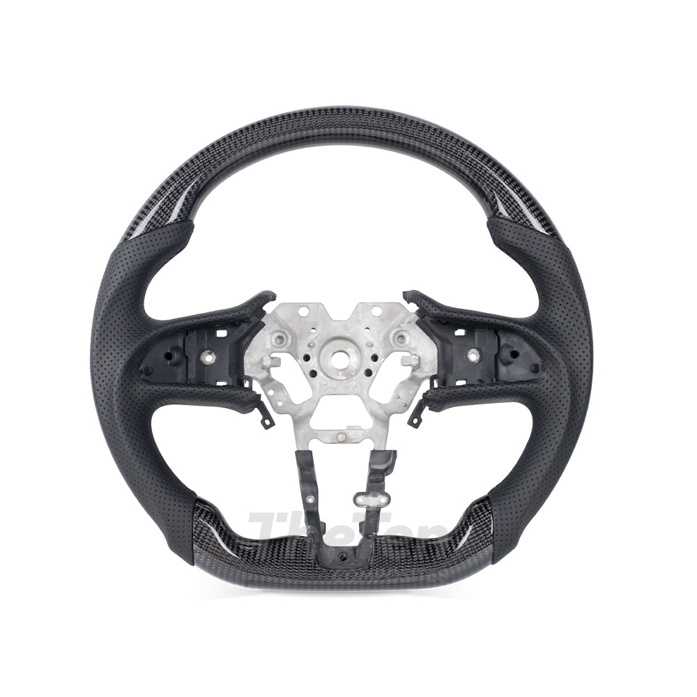 THETEN INFINITI Q60 GLOSSY CARBON FIBER BLACK NAPPA LEATHER STEERING WHEEL