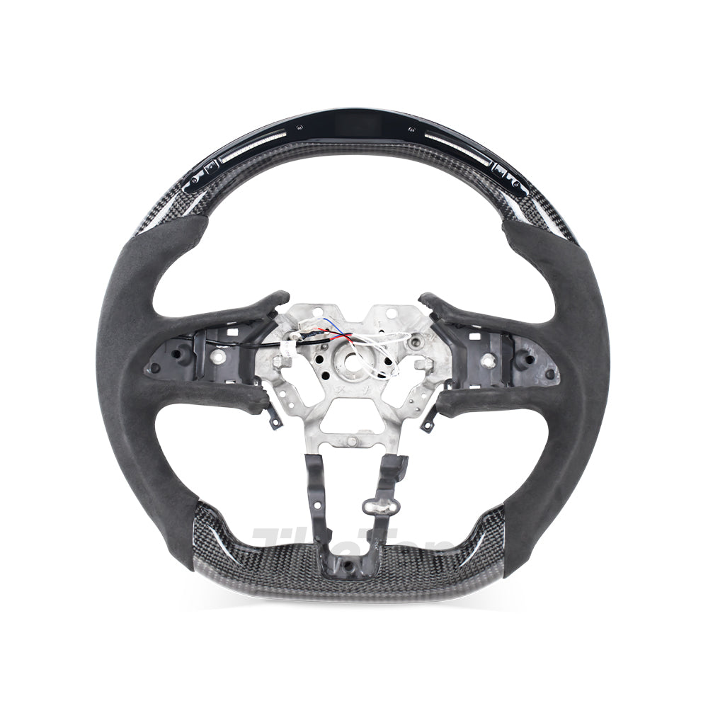 THETEN INFINITI Q60 CARBON FIBER ALCANTARA STEERING WHEEL WITH LED RACING STRIPE