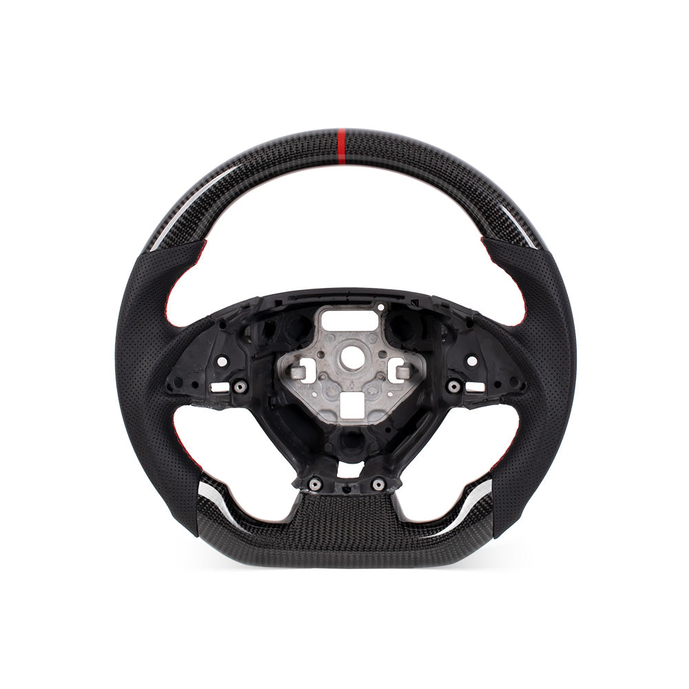 THETEN 2016+ CHEVROLET CAMARO FLAT BOTTOM STEERING WHEEL IN GLOSS CARBON & NAPPA PERFORATED LEATHER