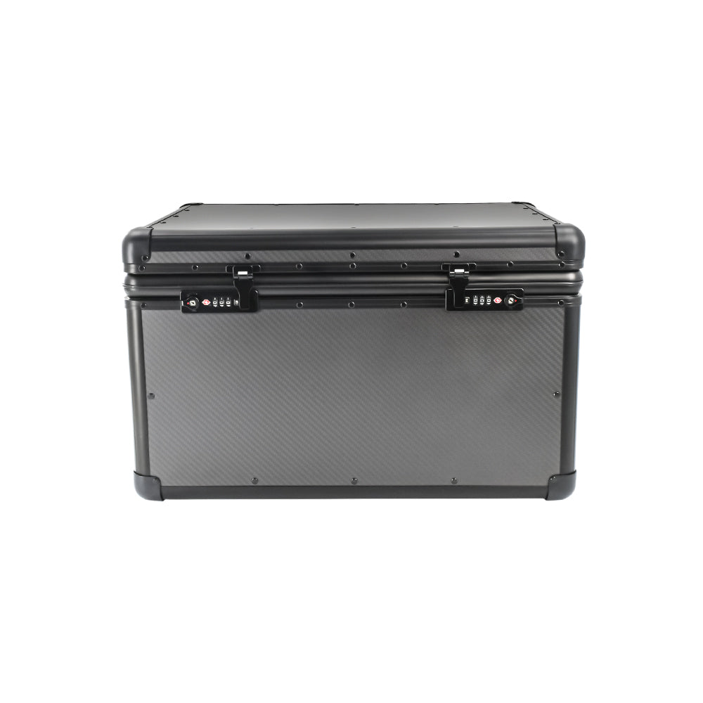 THETEN 3K CARBON FIBER PORTABLE SAFE BOX-21.3Lx13.8Hx13 INCH LARGE STORAGE BOX WITH LOCK,MESH POCKET & ADJUSTABLE COMPARTMENTS