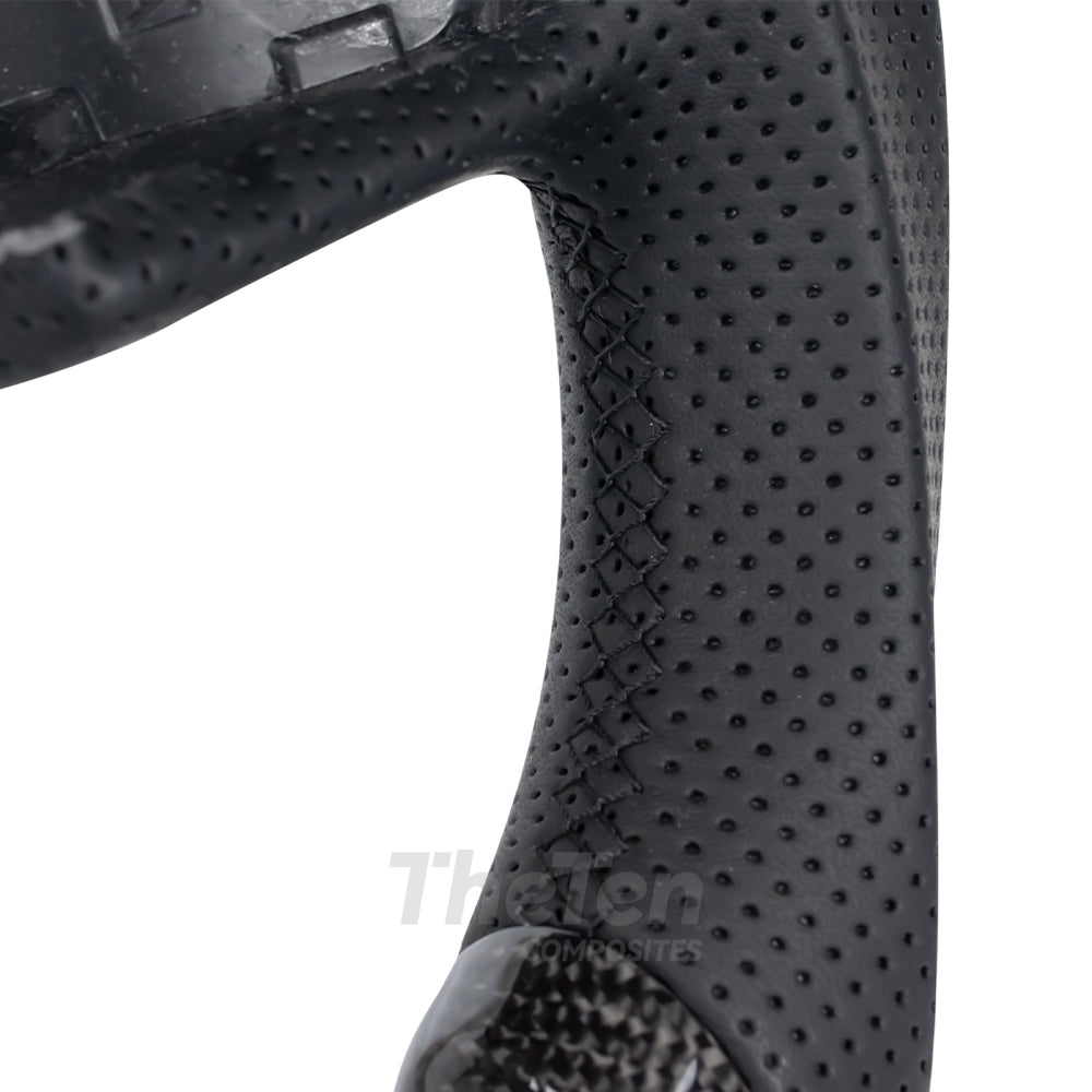 THETEN INFINITI Q50 GLOSSY CARBON FIBER BLACK NAPPA LEATHER STEERING WHEEL