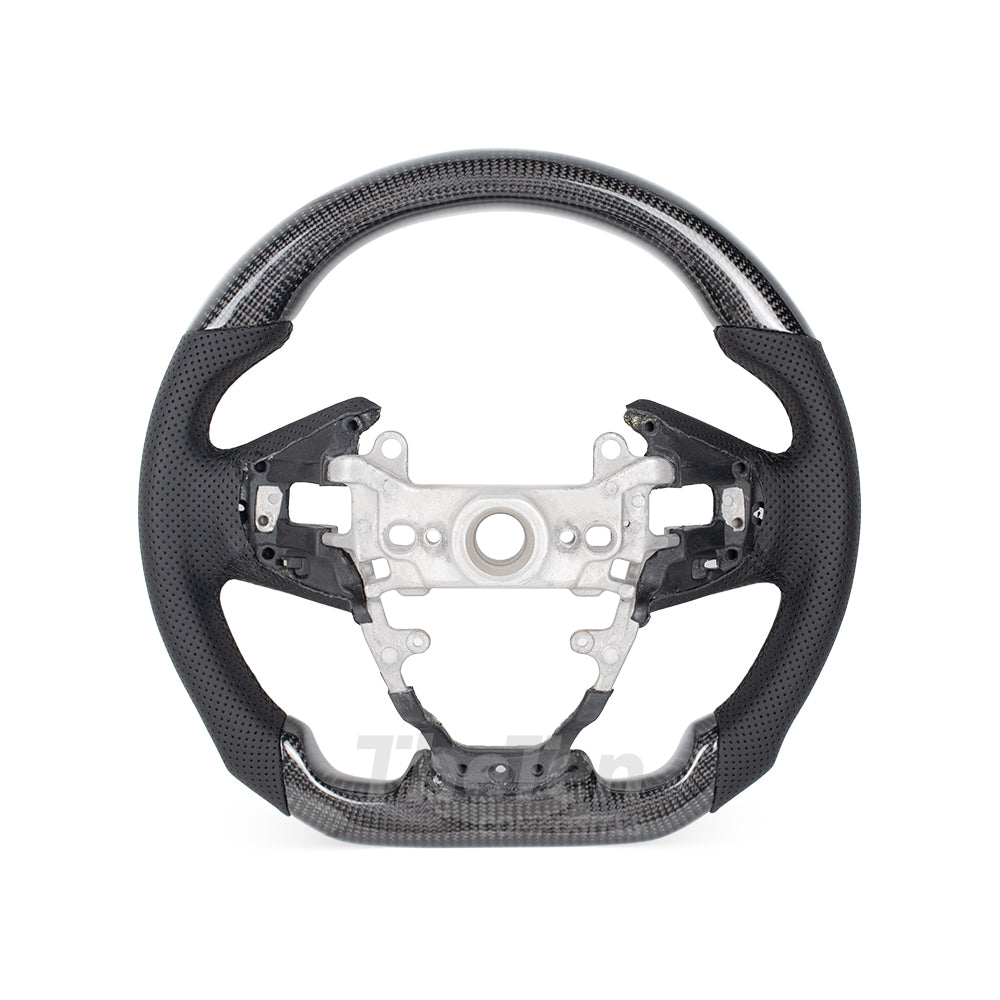 THETEN US VERSION HONDA CIVIC GLOSSY CARBON FIBER BLACK NAPPA LEATHER STEERING WHEEL