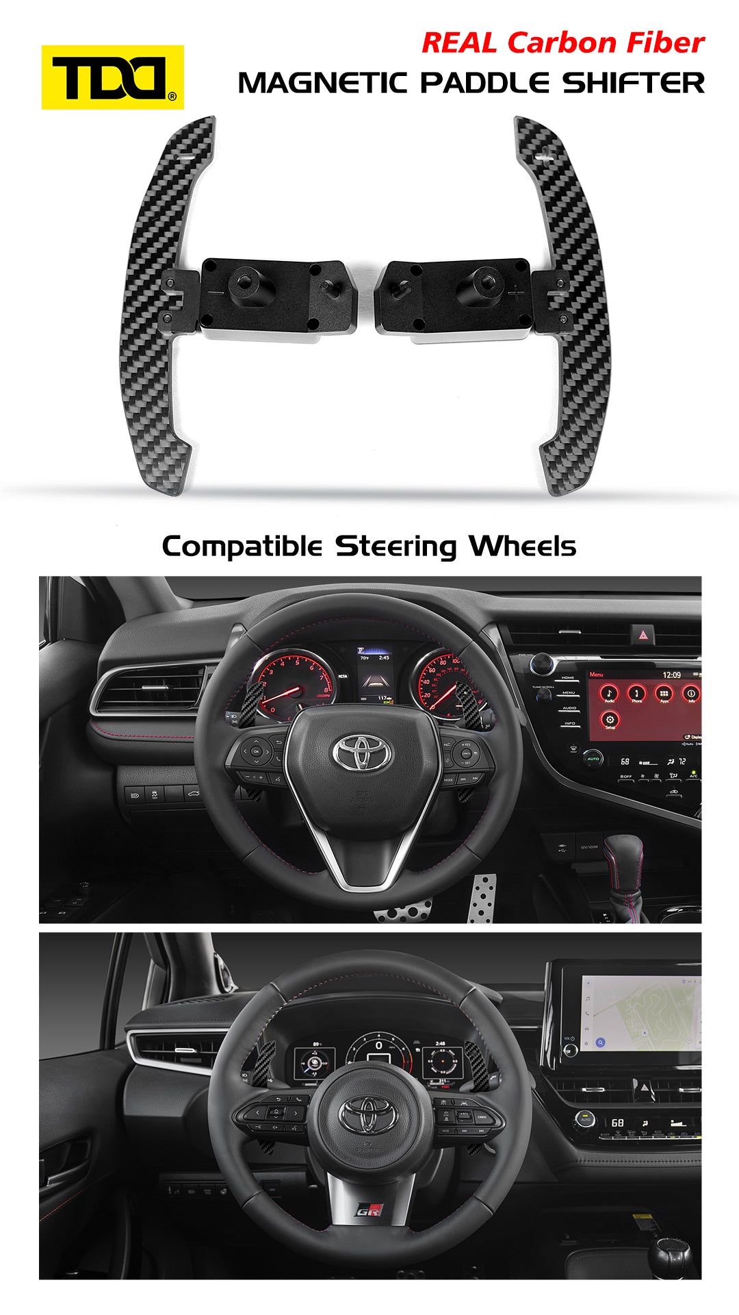 Carbon Fiber Magnetic Paddle Shifters For Toyota