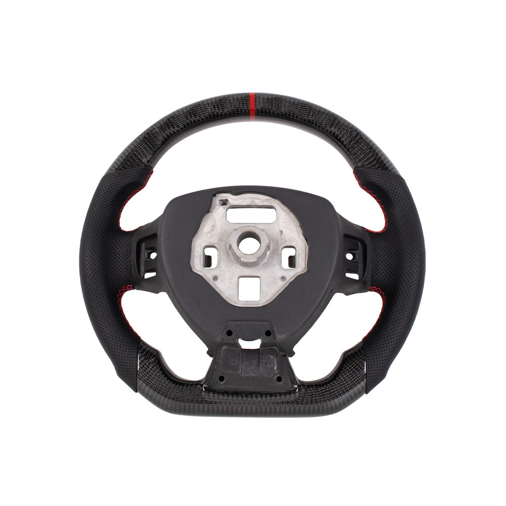 THETEN 2016+ CHEVROLET CAMARO FLAT BOTTOM STEERING WHEEL IN GLOSS CARBON & NAPPA PERFORATED LEATHER